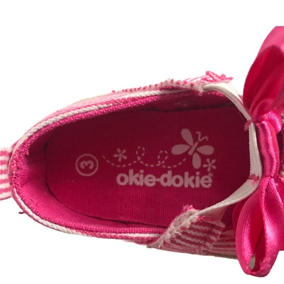 Pink & White Striped Baby Shoes - Picture 2 of 10